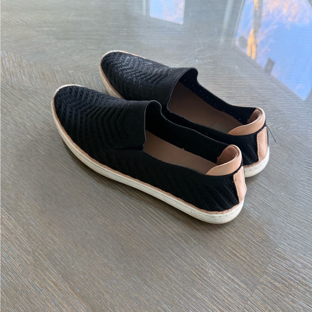 UGG Black Slip-On Shoes with Cream Trim
